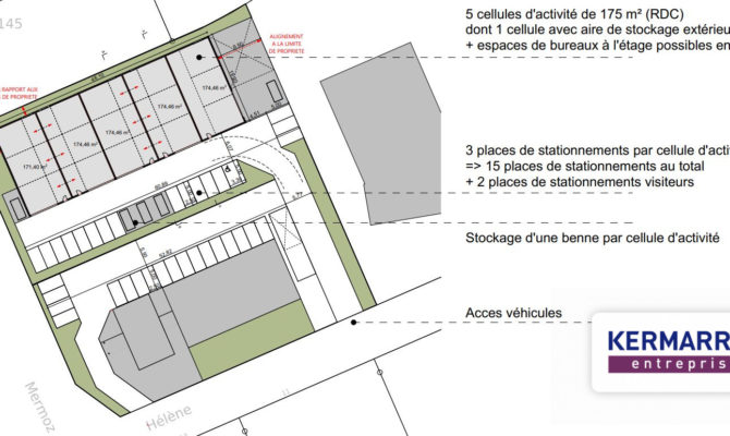 location Local d'activité 175.00 m²